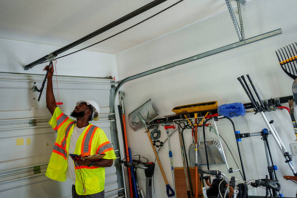 Professional Garage Door Panel Replacement technician working in Bridgman, MI